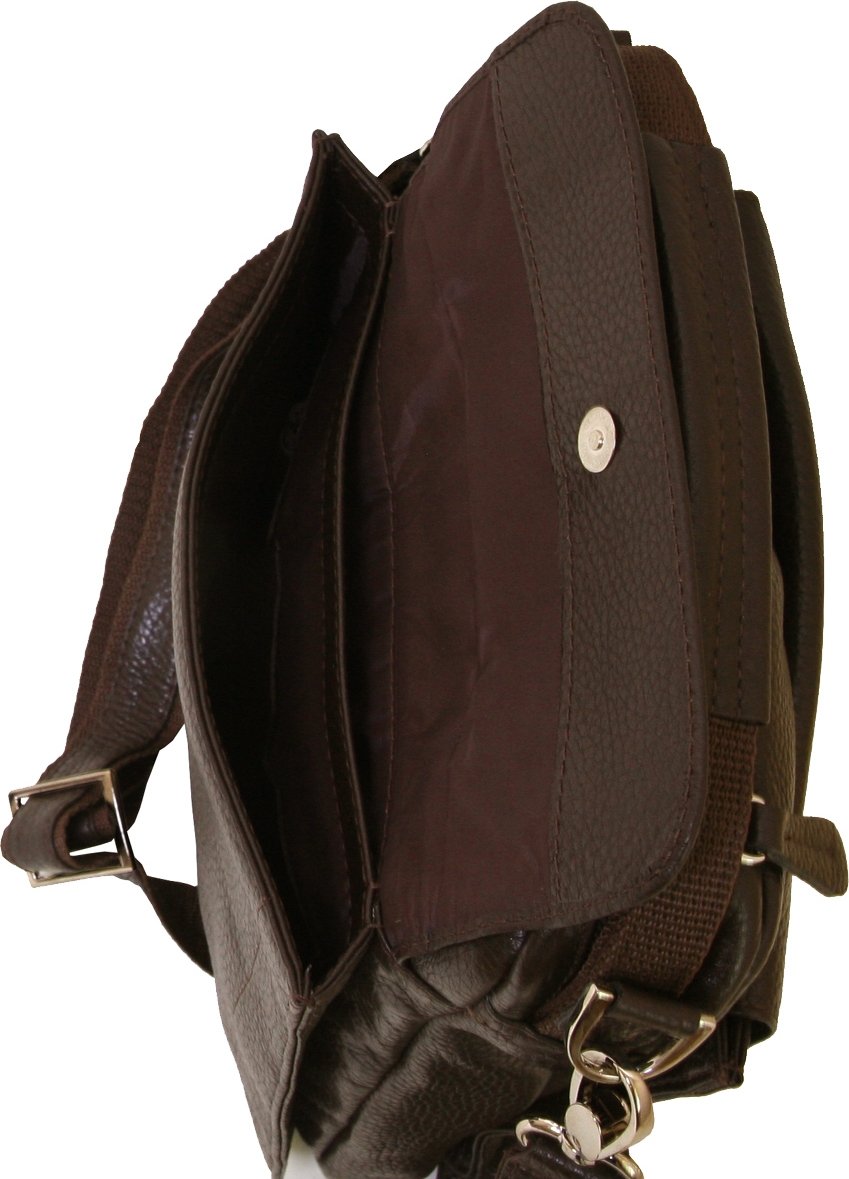 Коричневая мужская сумка-барсетка из натуральной кожи с ручкой Vip Collection (21108)