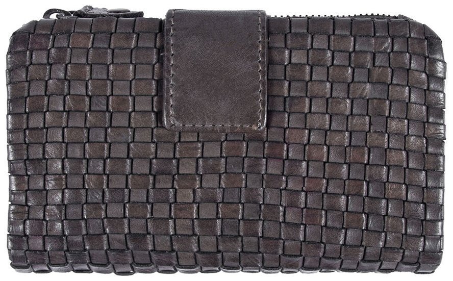 Вместительный женский винтажный кошелек из натуральной плетеной кожи на кнопке Ashwood D83 серого цвета 95428 фото №1 Вместительный женский винтажный кошелек из натуральной плетеной кожи на кнопке Ashwood D83 серого цвета 95428 modnotak фото №1