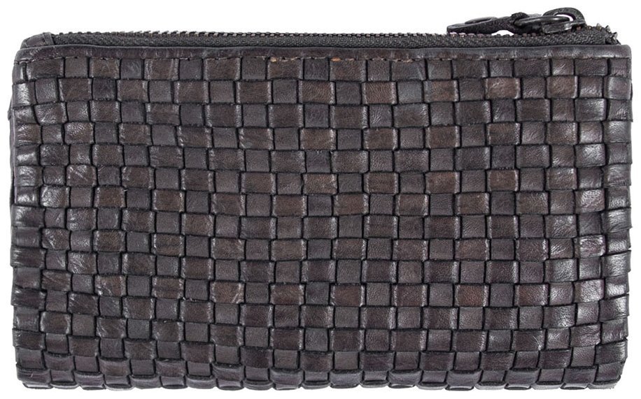 Вместительный женский винтажный кошелек из натуральной плетеной кожи на кнопке Ashwood D83 серого цвета 95428 фото №2 Вместительный женский винтажный кошелек из натуральной плетеной кожи на кнопке Ashwood D83 серого цвета 95428 modnotak фото №2
