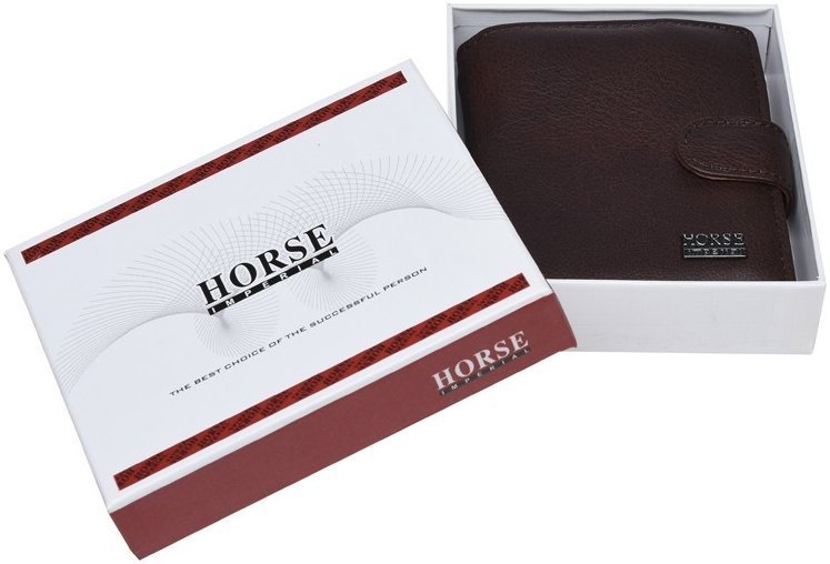 Мужской кожаный кошелек вертикального типа в коричневом цвете Horse Imperial 66228