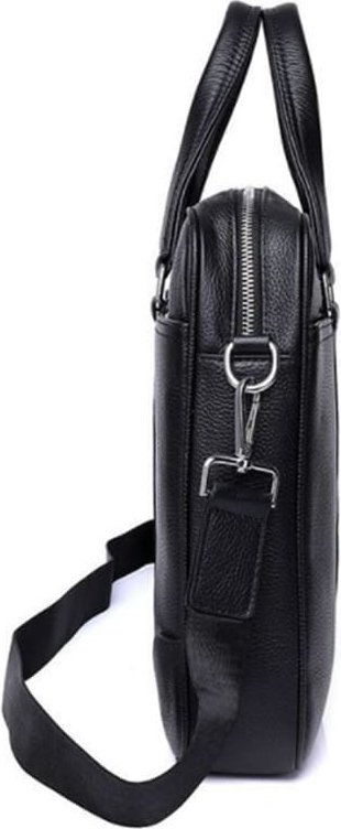 Деловая мужская кожаная сумка черного цвета с ручками Keizer (19228)