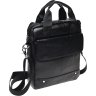 Чоловіча сумка середнього розміру з натуральної чорної шкіри з ручками Borsa Leather (21396) - 2