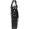 Мужская повседневная сумка среднего размера из натуральной черной кожи с ручками Borsa Leather (21396) - 4