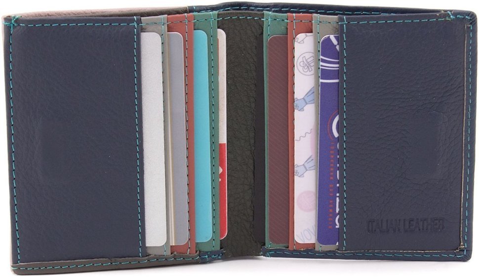 Компактний жіночий гаманець із різнобарвної натуральної шкіри з монетницею ST Leather 1767228