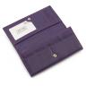 Женский кожаный кошелек фиолетового цвета на кнопке BOSTON (16212) - 3