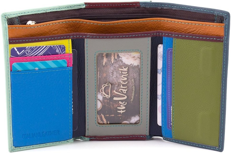 Жіночий гаманець середнього розміру із натуральної різнокольорової шкіри ST Leather 1767328