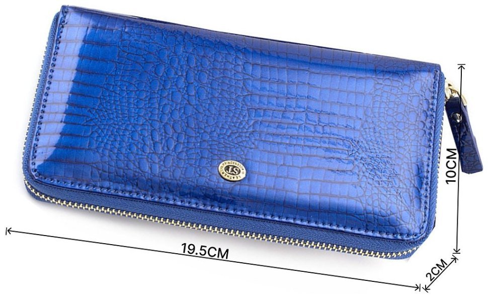 Лаковый кошелек синего цвета на молнии ST Leather (16318) фото №3 Лаковый кошелек синего цвета на молнии ST Leather (16318) modnotak фото №3