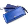 Лаковий гаманець синього кольору на блискавці ST Leather (16318)