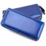Лаковый кошелек синего цвета на молнии ST Leather (16318) - 4