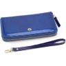 Лаковий гаманець синього кольору на блискавці ST Leather (16318) - 3