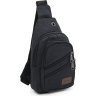 Мужской текстильный рюкзак-слинг черного цвета через плечо Monsen (22112) - 1