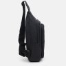 Мужской текстильный рюкзак-слинг черного цвета через плечо Monsen (22112) - 4