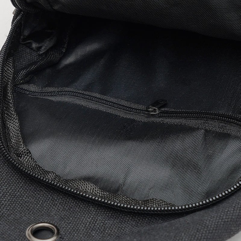Мужской текстильный рюкзак-слинг черного цвета через плечо Monsen (22112)