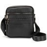 Маленькая мужская сумка на плечо из фактурной кожи черного цвета Tiding Bag 77528 modnotak фото - 12
