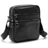 Маленькая мужская сумка на плечо из фактурной кожи черного цвета Tiding Bag 77528 modnotak фото - 16