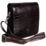 Шкіряна чоловіча сумка планшет із натуральної шкіри з текстурою під крокодила DESISAN 107628 коричнева modnotak фото - 6