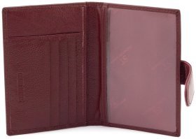 Обложка кожаная для паспорта + отделения для карточек ST Leather 97728 бордового цвета