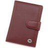 Обложка кожаная для паспорта + отделения для карточек ST Leather 97728 бордового цвета modnotak фото - 1