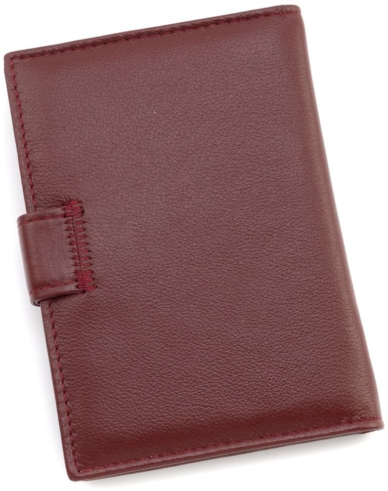 Обложка кожаная для паспорта + отделения для карточек ST Leather 97728 бордового цвета modnotak фото №3