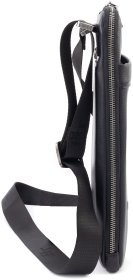 Вертикальная мужская сумка планшет формата А4 H.T Leather 107928 черная