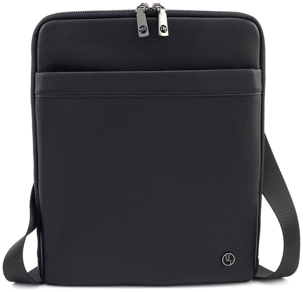 Вертикальная мужская сумка планшет формата А4 H.T Leather 107928 черная modnotak фото №4