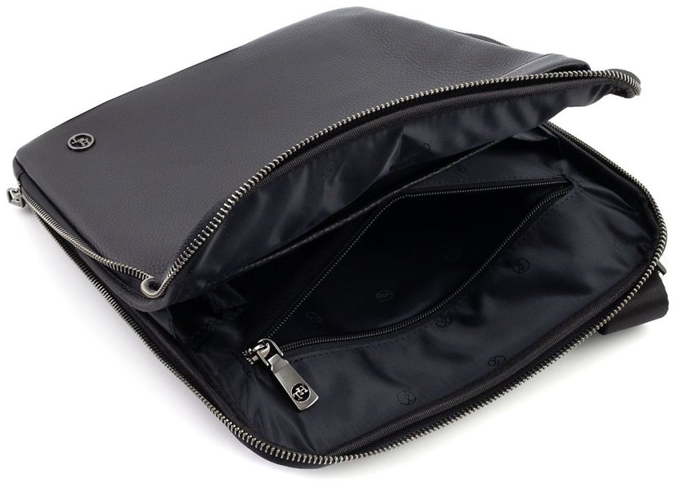 Вертикальная мужская сумка планшет формата А4 H.T Leather 107928 черная modnotak фото №8