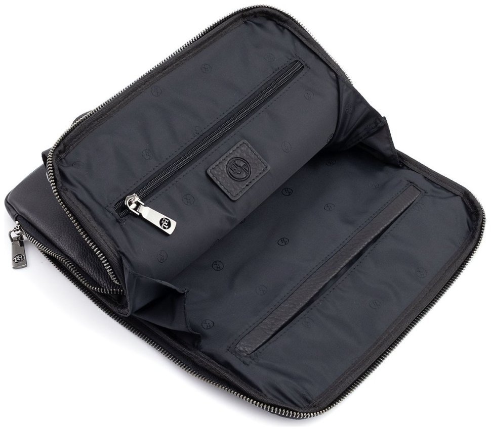 Вертикальная мужская сумка планшет формата А4 H.T Leather 107928 черная modnotak фото №9