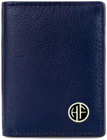 Компактный картхолдер кошелек из фактурной кожи на кнопке Hammonds Flycatcher CC605 синего цвета 108028