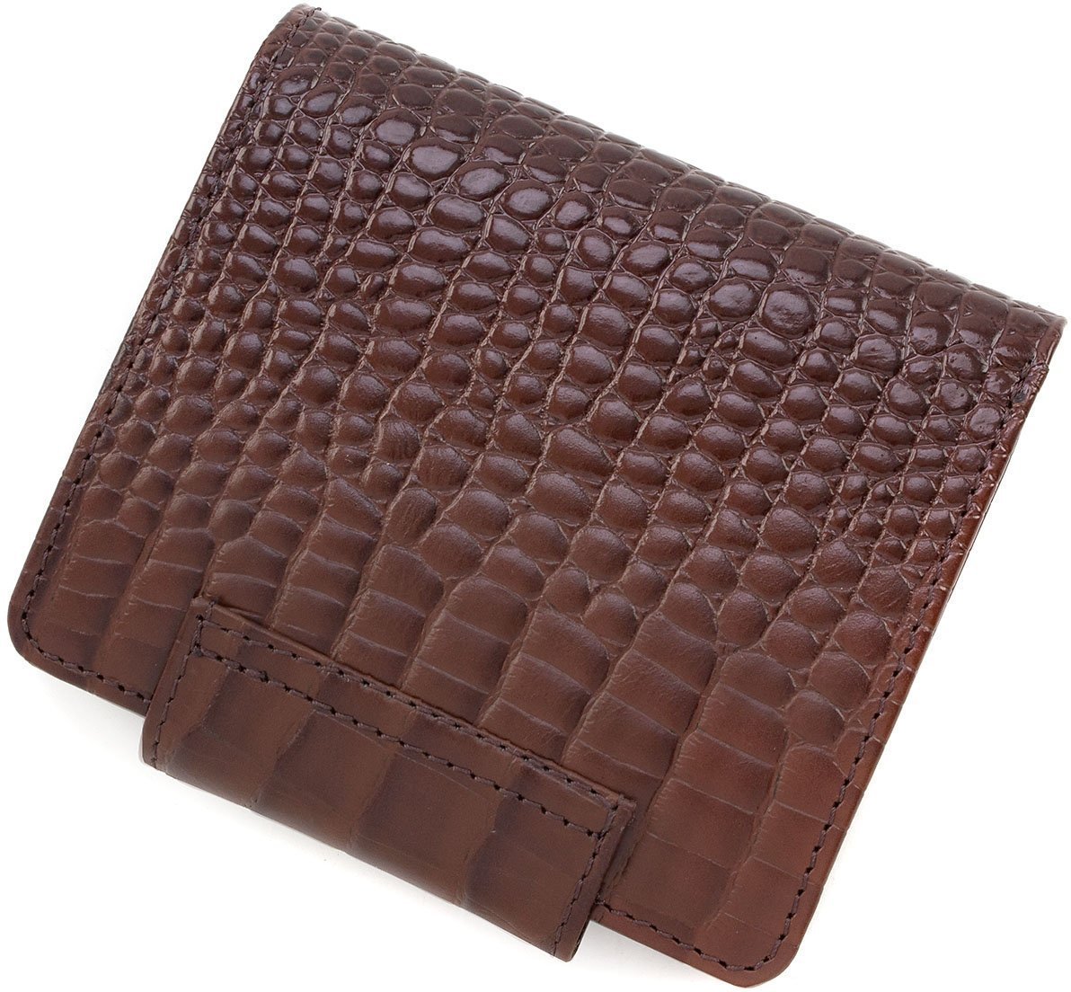 Коричневий гаманець з натуральної шкіри під крокодила KARYA (1052-537)
