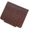 Коричневий гаманець з натуральної шкіри під крокодила KARYA (1052-537) - 4
