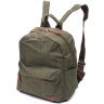 Чоловічий рюкзак середнього розміру з текстилю оливкового кольору Vintage 2422242 - 1