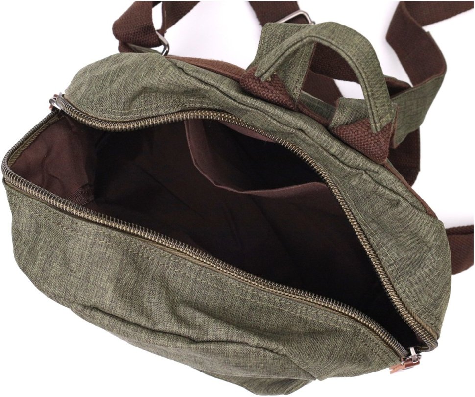 Мужской рюкзак среднего размера из текстиля оливкового цвета Vintage 2422242