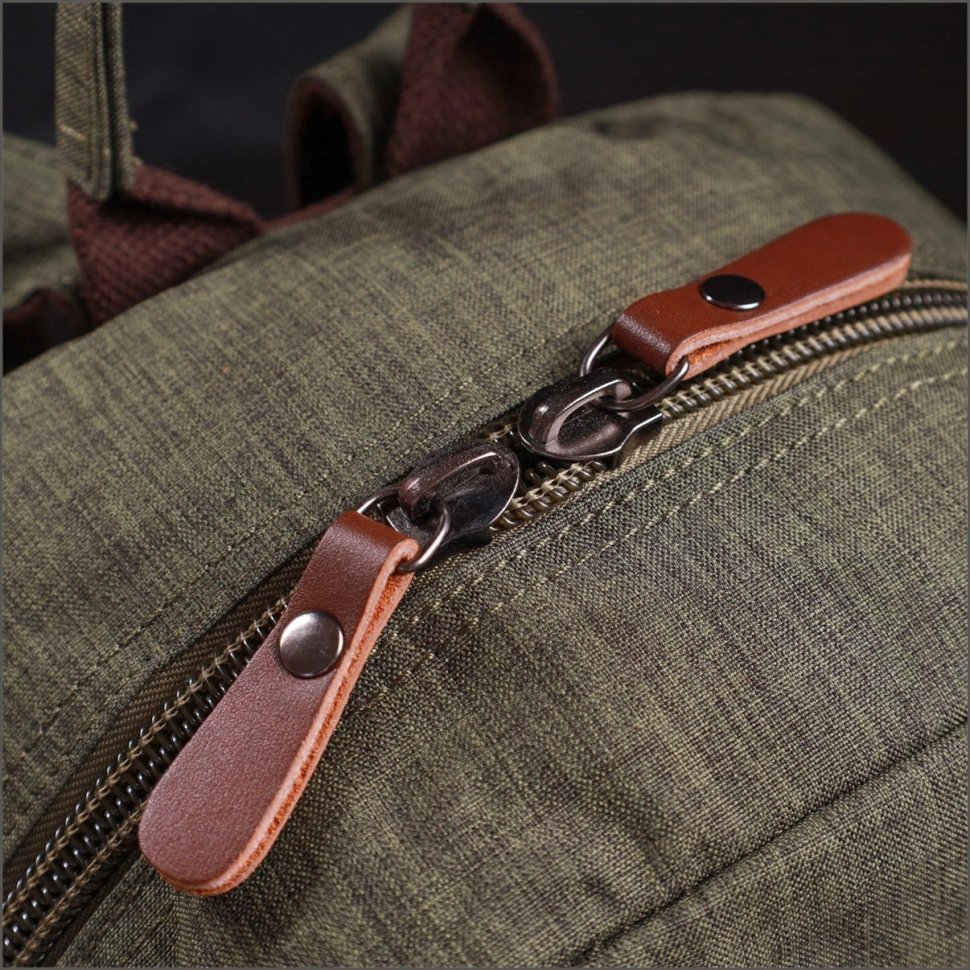 Чоловічий рюкзак середнього розміру з текстилю оливкового кольору Vintage 2422242