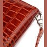 Лаковий коричневий жіночий гаманець із натуральної шкіри під крокодила CANPELLINI (2421620) - 3