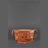 Кожаная плетеная женская сумка-кроссбоди светло-коричневого цвета BlankNote Пазл S 78728 - 3