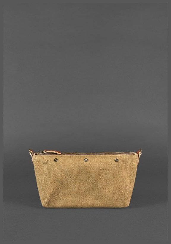 Шкіряна плетена жіноча сумка-кроссбоді світло-коричневого кольору BlankNote Пазл S 78728