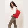 Кожаный городской женский рюкзак красного цвета на молнии BlankNote Cooper 78828 - 8