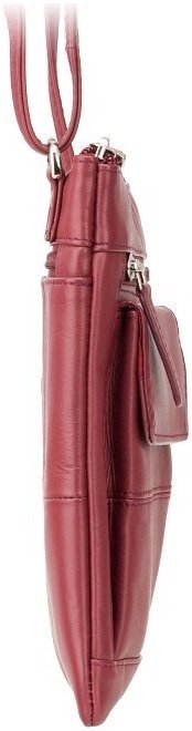 Жіноча сумка через плече з натуральної шкіри червоного кольору Visconti Slim Bag 68928