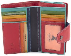 Середній жіночий гаманець із високоякісної шкіри червоного кольору Visconti Ylang 69128