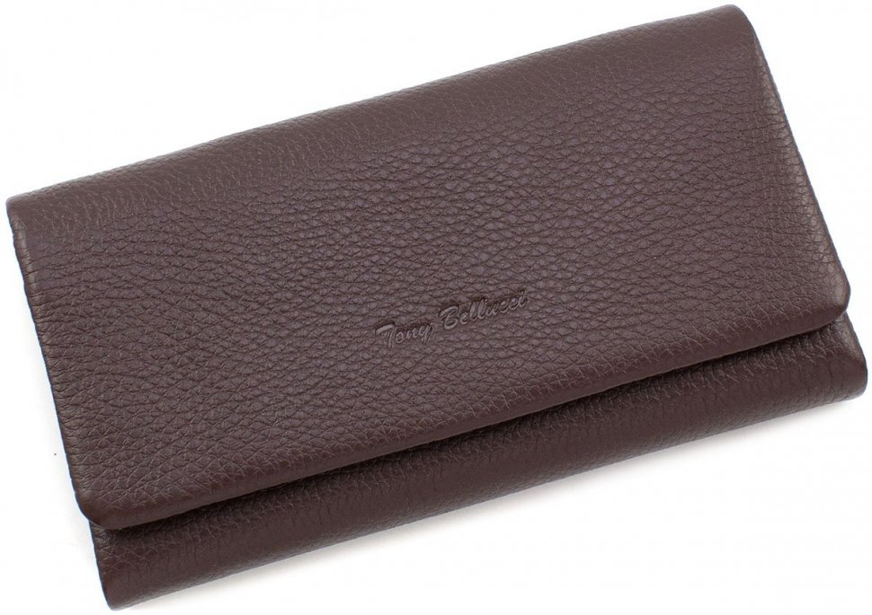 Просторий гаманець коричневого кольору з натуральної шкіри Tony Bellucci (12440)