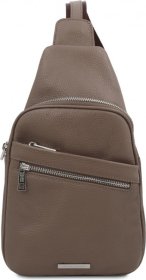 Чоловічий рюкзак-слінг із шкіри флотар у кольорі тауп Tuscany Leather (21664)