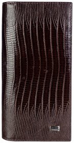 Кожаный коричневый мужской купюрник с лазерным тиснением Desisan 79828
