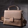 Стильна жіноча сумка з натуральної шкіри бежевого кольору з ручкою Vintage 2422292 - 7