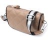 Женская сумка-кроссбоди из натуральной кожи бежевого цвета с текстильным ремешком Vintage 2422392 - 1