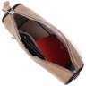 Женская сумка-кроссбоди из натуральной кожи бежевого цвета с текстильным ремешком Vintage 2422392 - 5