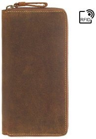 Чоловічий гаманець великого розміру з вінтажної шкіри світло-коричневого Visconti Chain 70729