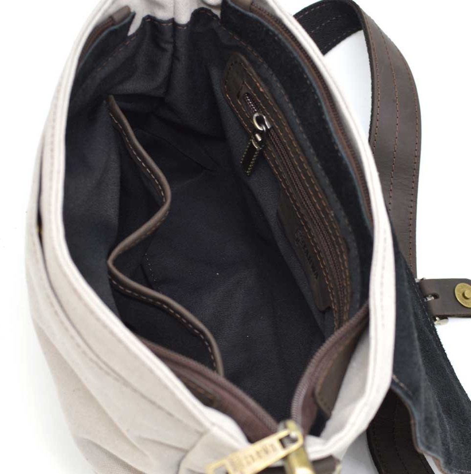 Чоловіча сумка-месенджер із поєднання натуральної шкіри та текстилю TARWA (21711)