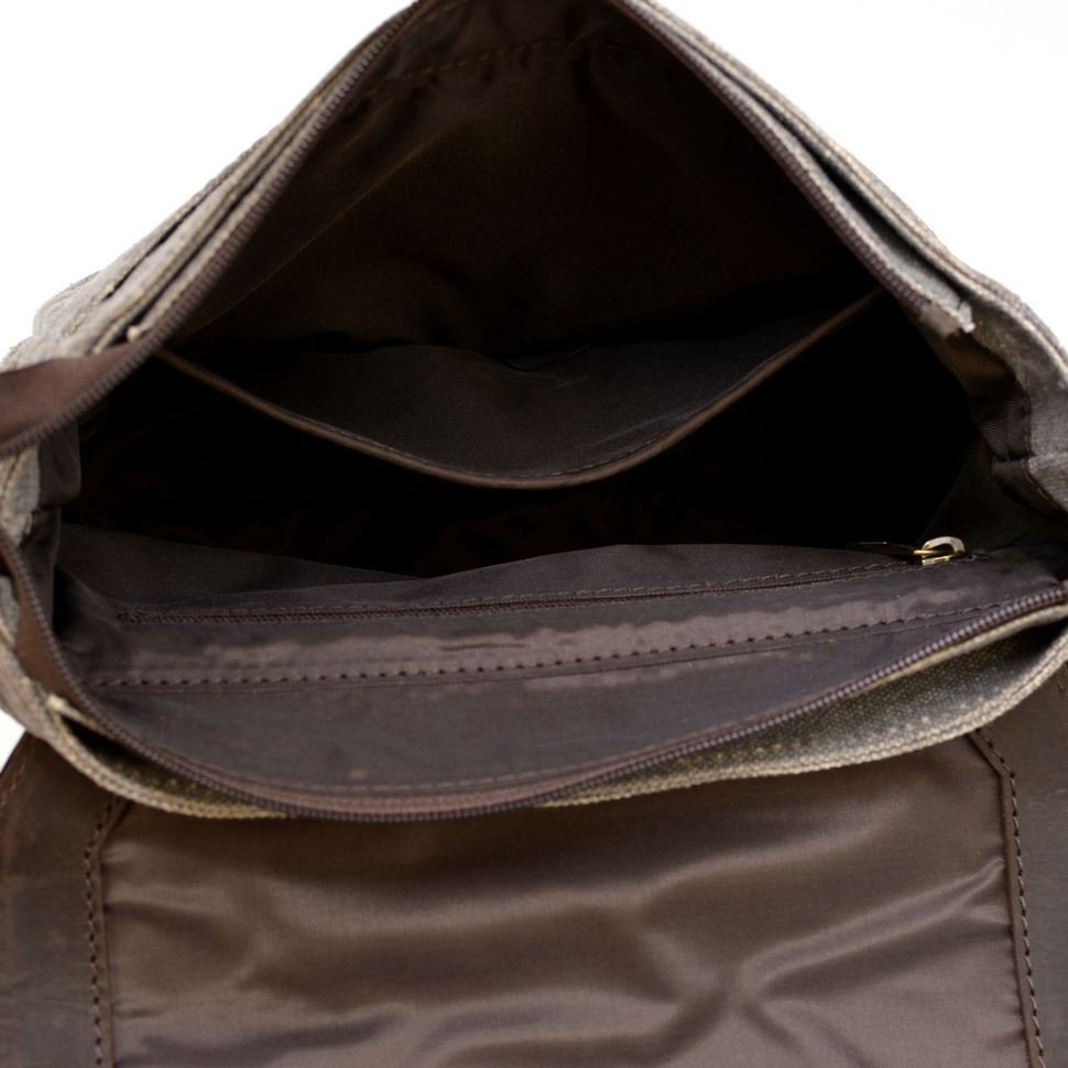 Чоловіча сумка-месенджер із поєднання натуральної шкіри та текстилю TARWA (21711)