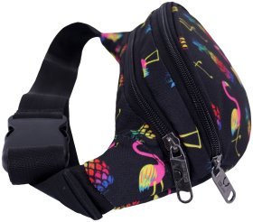 Женская сумка на пояс с принтом ананаса и фламинго Оксфордский текстиль Bagland 111129 (бананка)