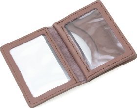 Пудрового кольору обкладинка з гербом України для авто документів або паспорта ID - Grande Pelle (13260)